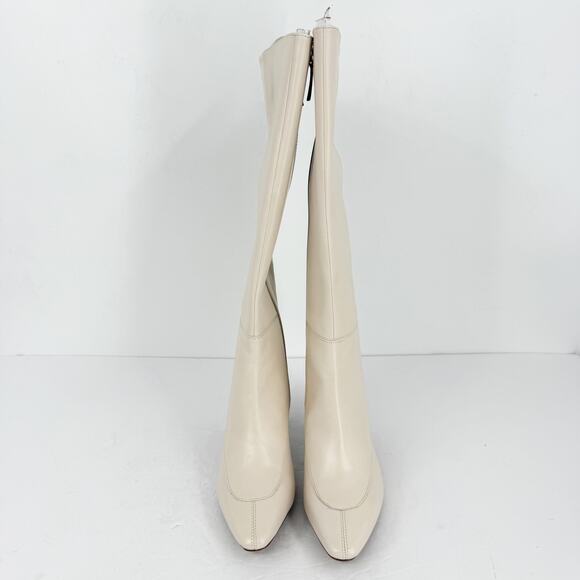 Linea Paolo Womens Jaime Boots Size 8.5M Cream Knee High Heels Leather NWOB - Picture 5 of 11